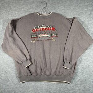 Vintage Red Cliff Sweatshirt Mens XL Gray Outdoor Fly Fishing Graphic Fleece 90s